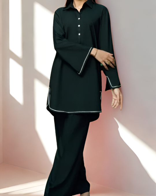 Onyx Button-Down Tunic Set